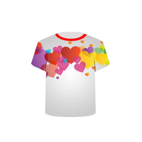 T Shirt Template- Corações coloridos — Vetor de Stock