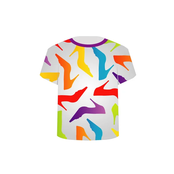 T-shirt Szablon - kolorowe buty — Wektor stockowy