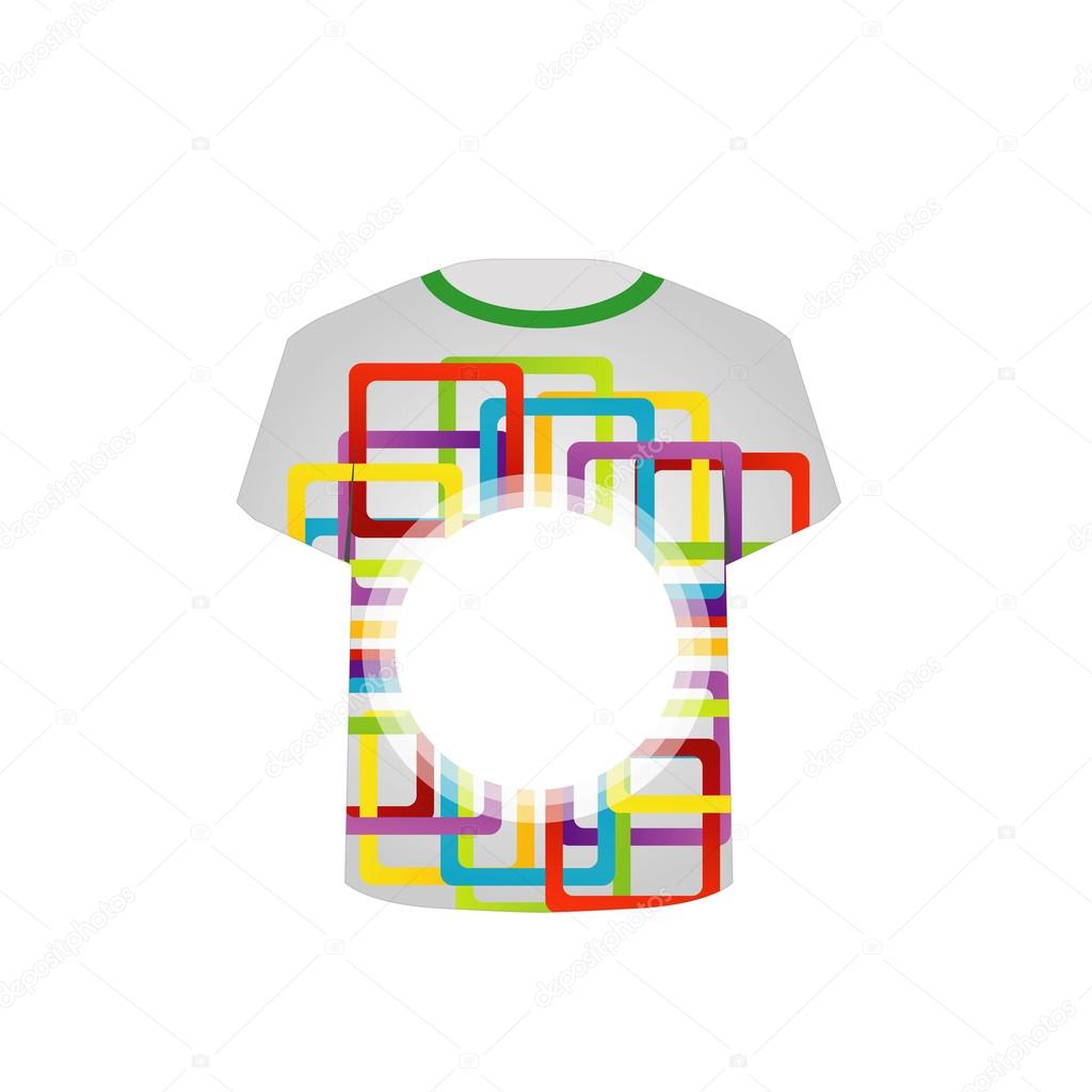T Shirt Template- colorful shapes
