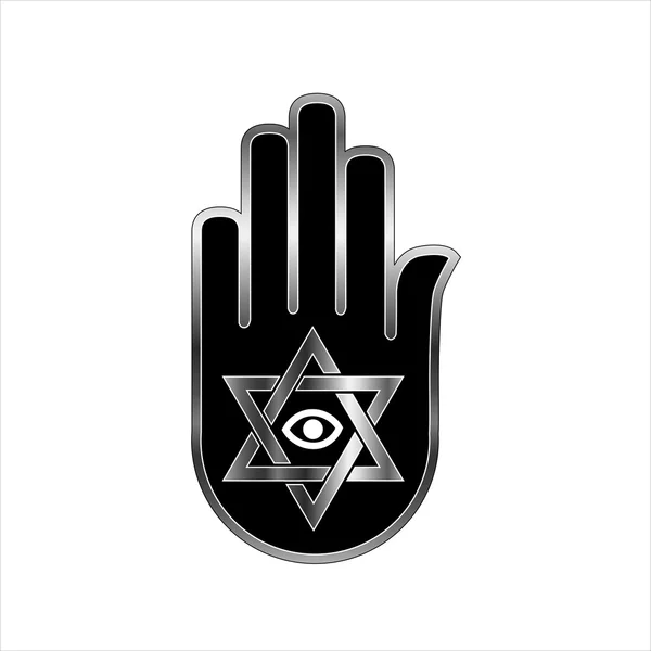 Hand with star of David — Stock Vector