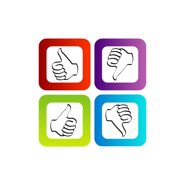 Conjunto de coloridas señales de mano — Vector de stock