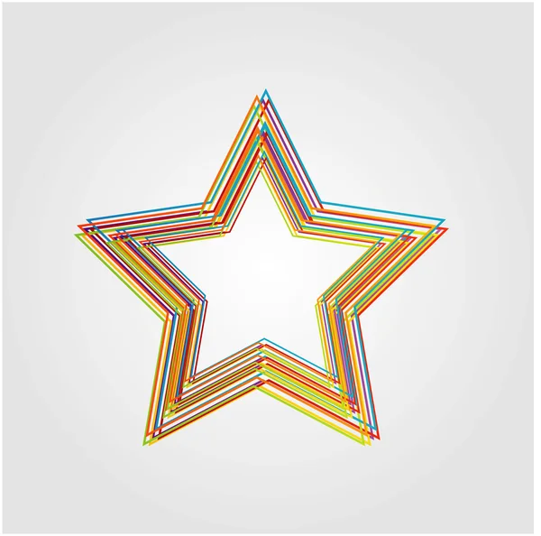 Illustration of star made from color lines — Stock Vector