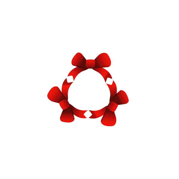Rood lint in cirkel — Stockvector