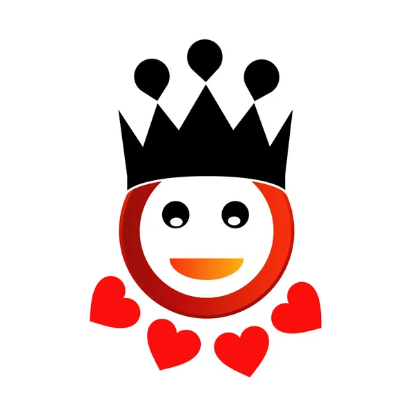 Happy smiley with crown — Stock Vector