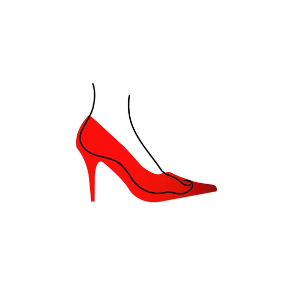 Pied dans un diagramme de chaussure rouge — Image vectorielle