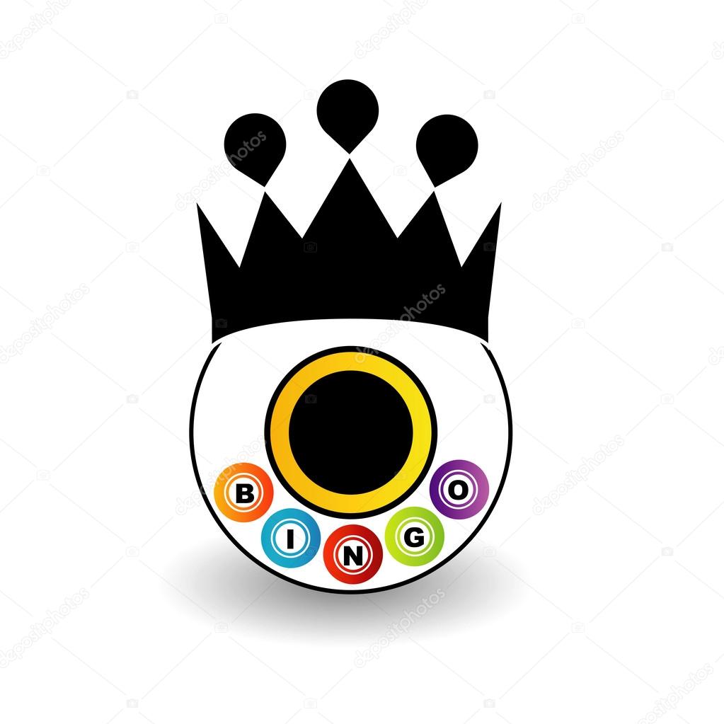 Vector illustration of Bingo Logo with crown