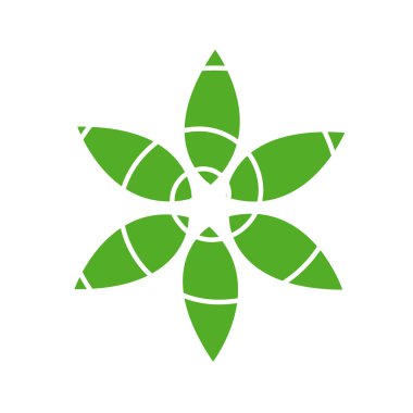 Yeşil yapraklı çevre dostu iş logosu