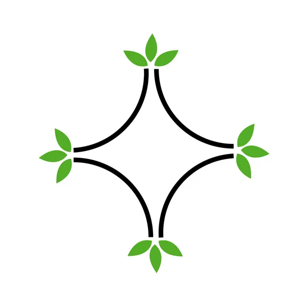 Umweltfreundliches Firmenlogo mit grünen Blättern — Stockvektor