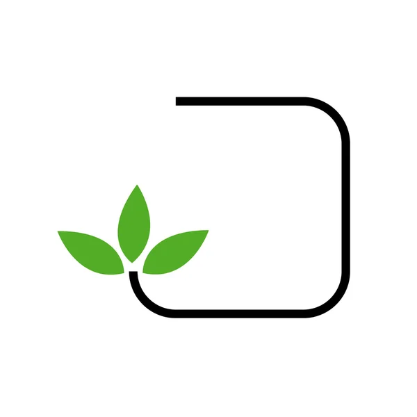 Logo d'entreprise écologique avec feuilles vertes — Image vectorielle