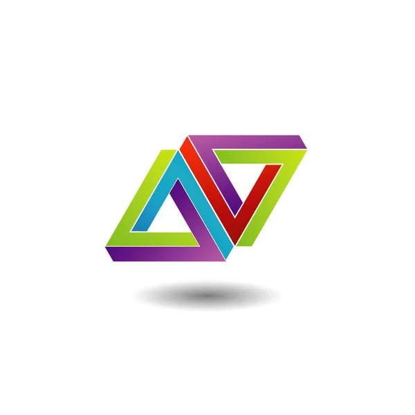 Two pen rose triangles logo — Stock Vector