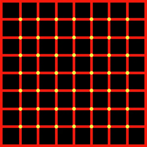 Ilusión óptica con puntos amarillos — Vector de stock
