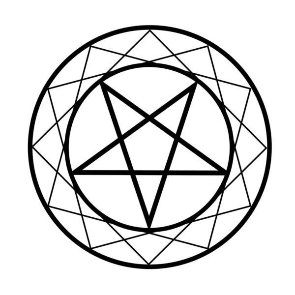 Pentagram náboženský symbol satanismu — Stockový vektor