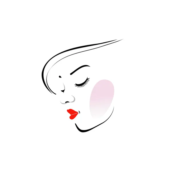 Mujer elegante con un lápiz labial rojo — Vector de stock