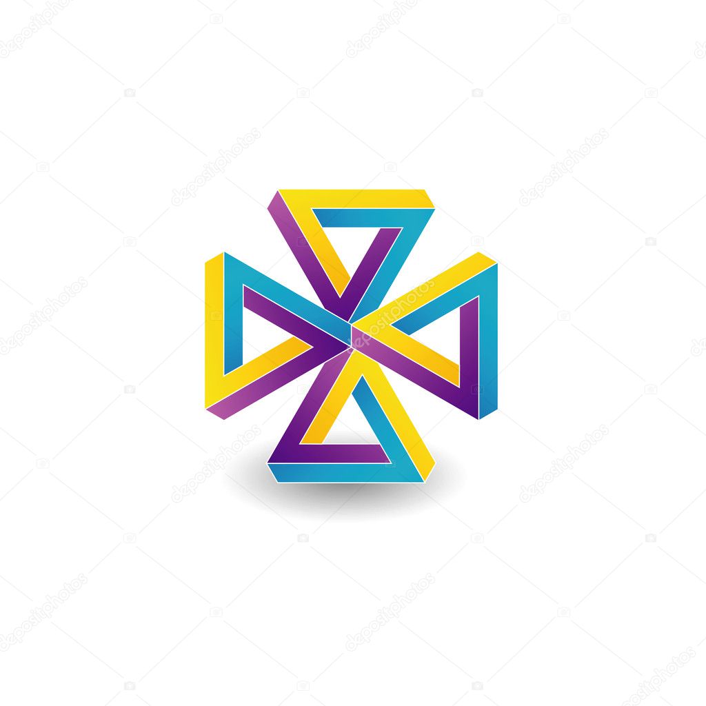 Four pen rose triangles logo