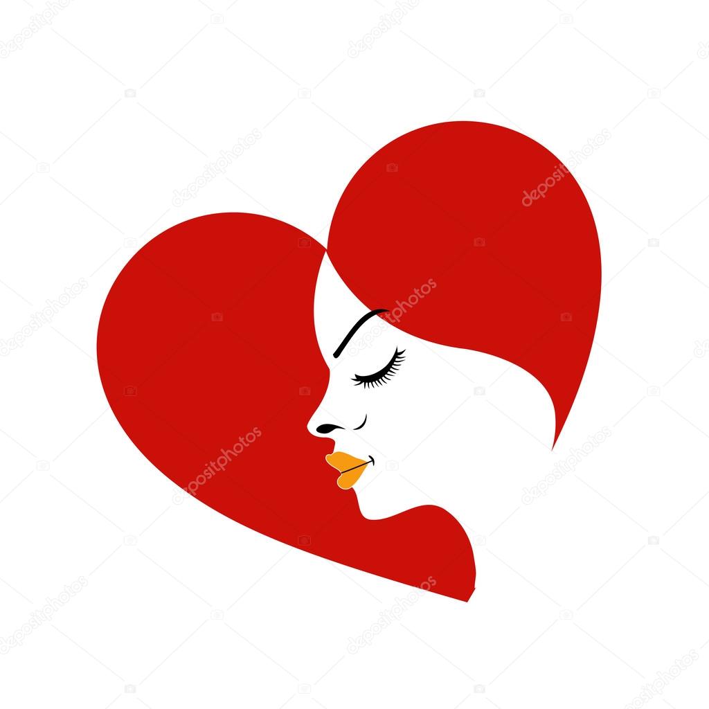 Logo for fertility clinic- face in a red heart showing fertility