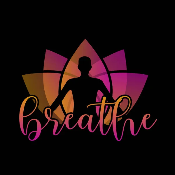 瞑想呼吸精神的な目覚めオーラでピンク — ストックベクタ