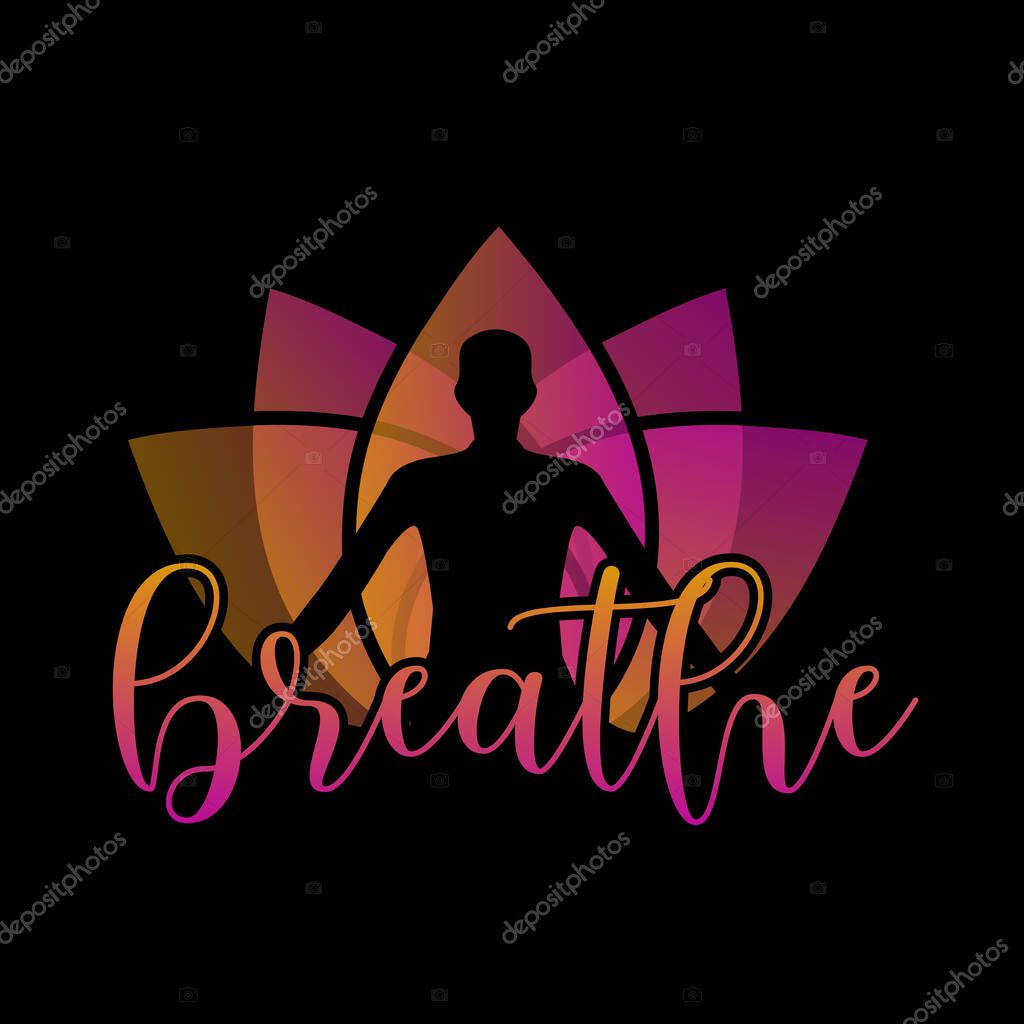 Meditation breathing spiritual awakening aura in pink