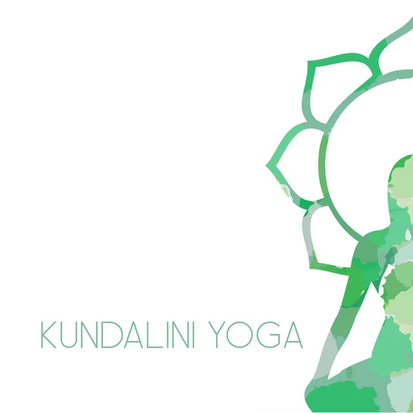 Kundalini Yoga Und Meditation Aquarell Zitate Kühler Farbgebung — Stockvektor