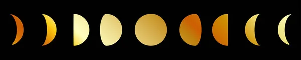 Celestial Moon Phases Gold — Stock Vector