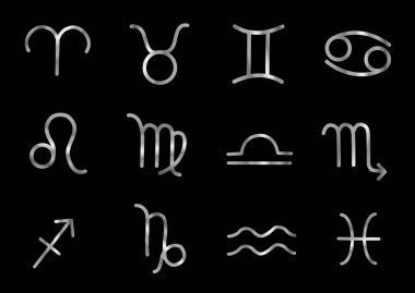 Gümüş renkli Zodiac takımyıldızları