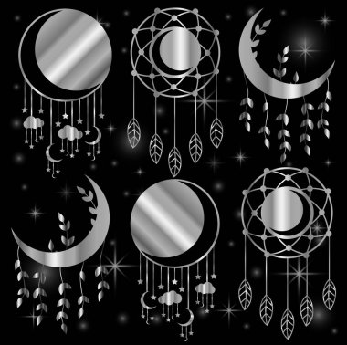 Mistik Ay Dekoratif Gümüş Rüya Avcıları