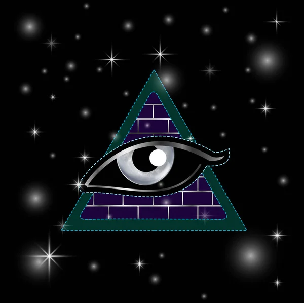 New World Order All Seeing Eye Delta Triangle — Stockový vektor