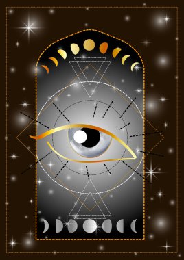 Hepsi Gören Göz 'ün masonik sembolü Altın Ay evreleri