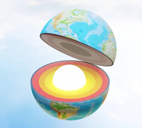 Layers Earth Internal Science Diagram — Stock Photo, Image