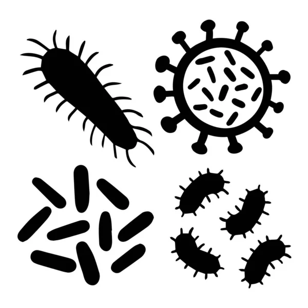 Microorganismos Forma Vibrio Bacilos Con Flagelos — Vector de stock