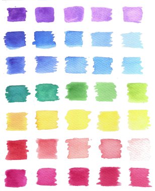Watercolor swatches palette hand drawn clipart
