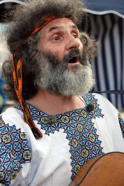 yaşlı adam ile bir gitar şarkı. sorochinskaya Fuarı, Ukrayna