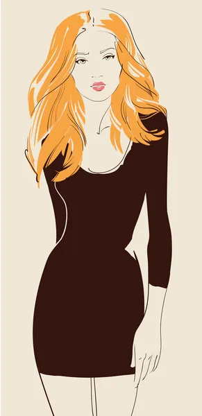 Hermosa mujer — Vector de stock