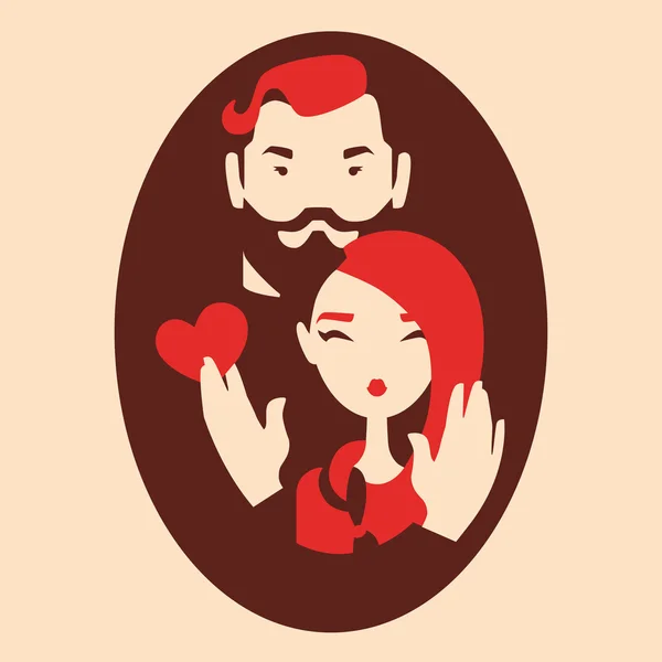 Homme et femme amoureux — Image vectorielle