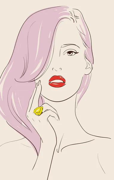 Hermosa mujer — Vector de stock