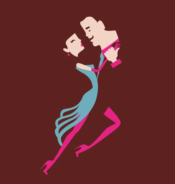 Hombre y mujer bailando — Vector de stock