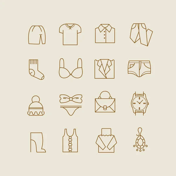 Mujer ropa iconos — Vector de stock