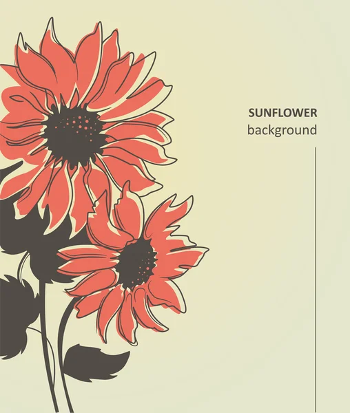 Fond de tournesol floral — Image vectorielle