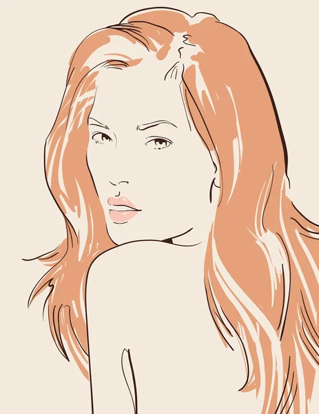 Hermosa mujer — Vector de stock