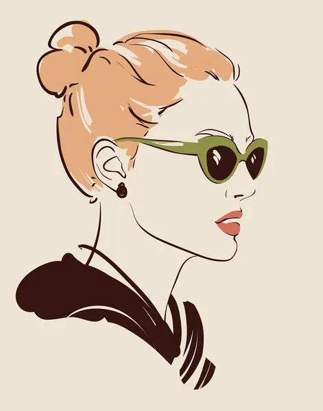 Mujer en gafas — Vector de stock