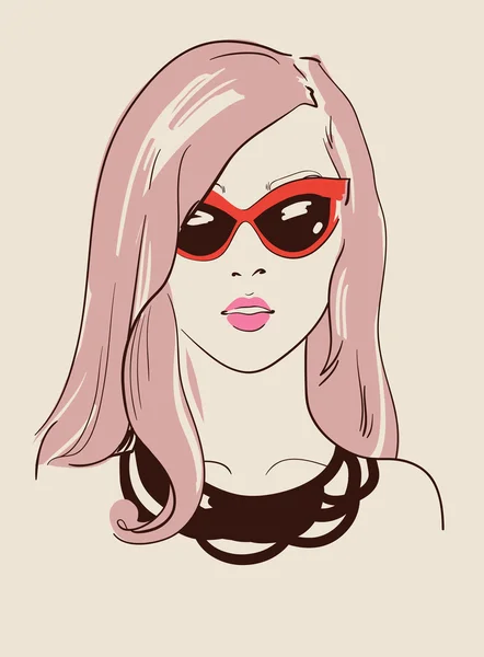 Mujer en gafas — Vector de stock