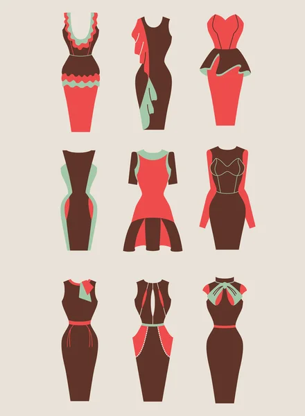 Vestidos de mujer — Vector de stock