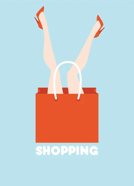 Shopping femme — Image vectorielle