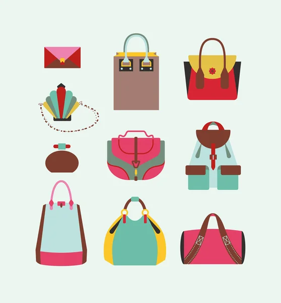 Collection of woman bags — Stock Vector