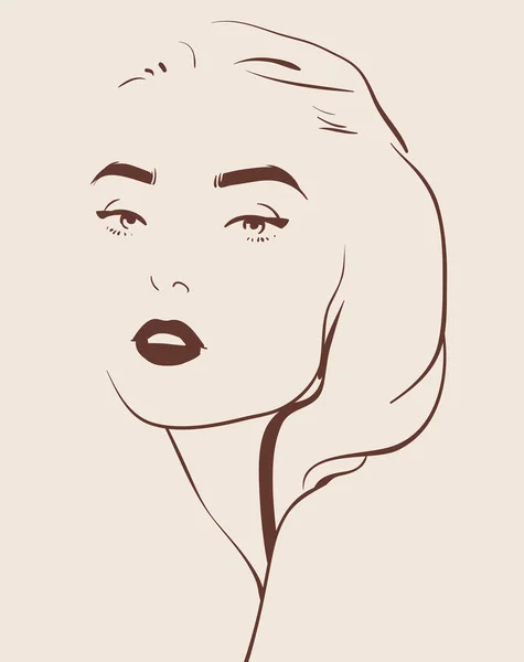 güzel bir kadın yüzü elle çizilmiş