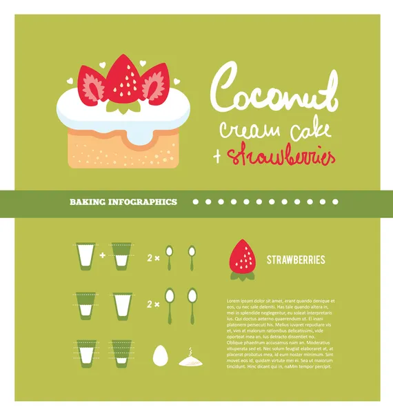 Crème gâteau cuisson inforgaphics — Image vectorielle