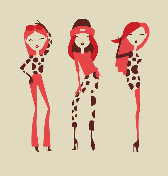 Fashion girls — Stock Vector