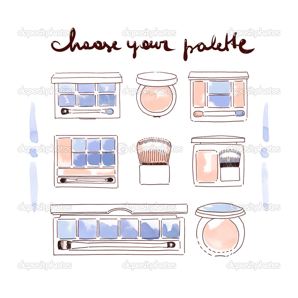 Collection of make up and cosmetics illustration