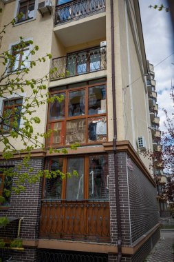 Irpin 'in yok edilmesi. Mayıs 2022. Irpin, Kiev bölgesi, Ukrayna. Rusya Ukrayna savaşı. Irpin 'de kavgadan sonra hasar gördü