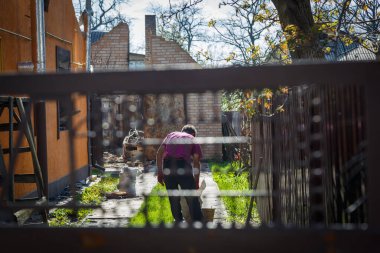 Irpin 'in yok edilmesi. Mayıs 2022. Irpin, Kiev bölgesi, Ukrayna. Rusya Ukrayna savaşı. Irpin 'de kavgadan sonra hasar gördü