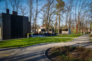 Irpin 'in yok edilmesi. Mayıs 2022. Irpin, Kiev bölgesi, Ukrayna. Rusya Ukrayna savaşı. Irpin 'de kavgadan sonra hasar gördü